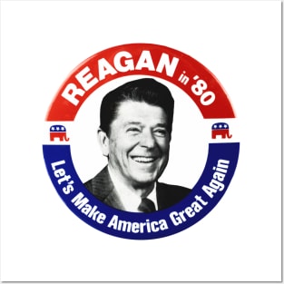 Ronald Reagan 1980 Presidential Campaign Button Design Posters and Art